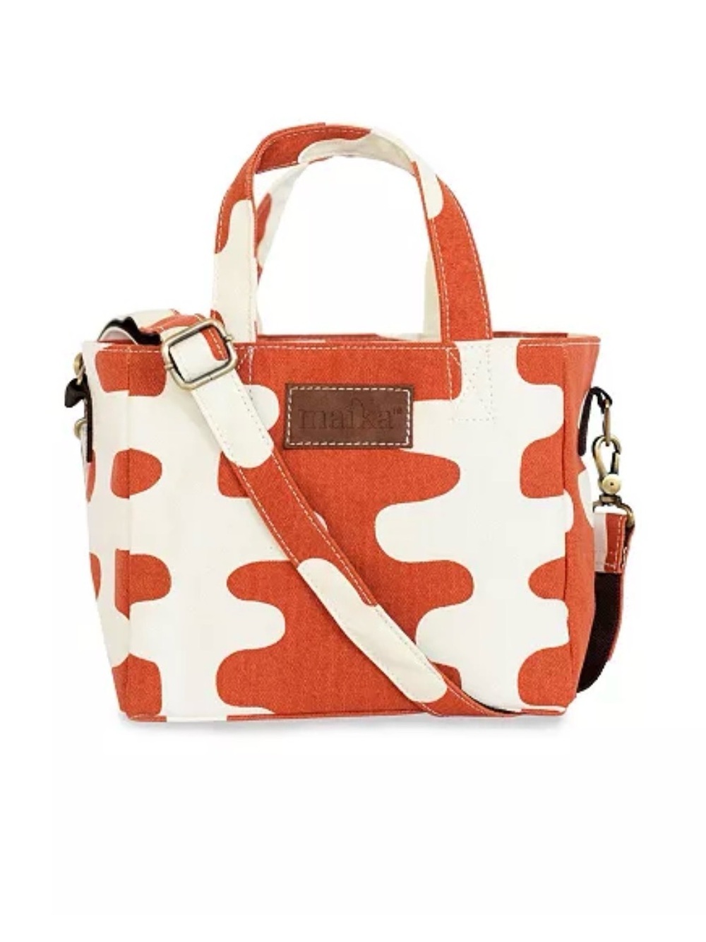 MAIKA Mini Tote – Echo Tangerine Recycled Canvas Crossbody Bag